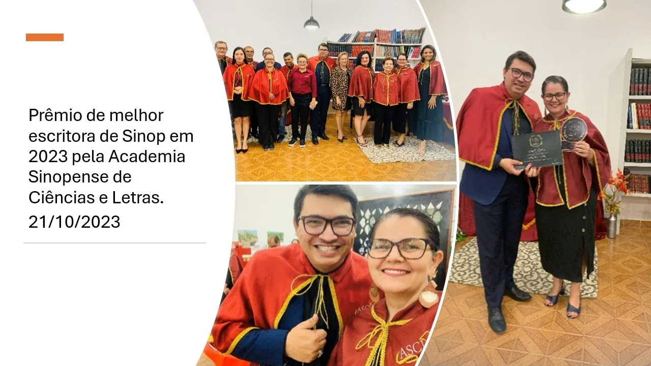 Pr&ecirc;mio Melhor Escritora Sinopense 2023
